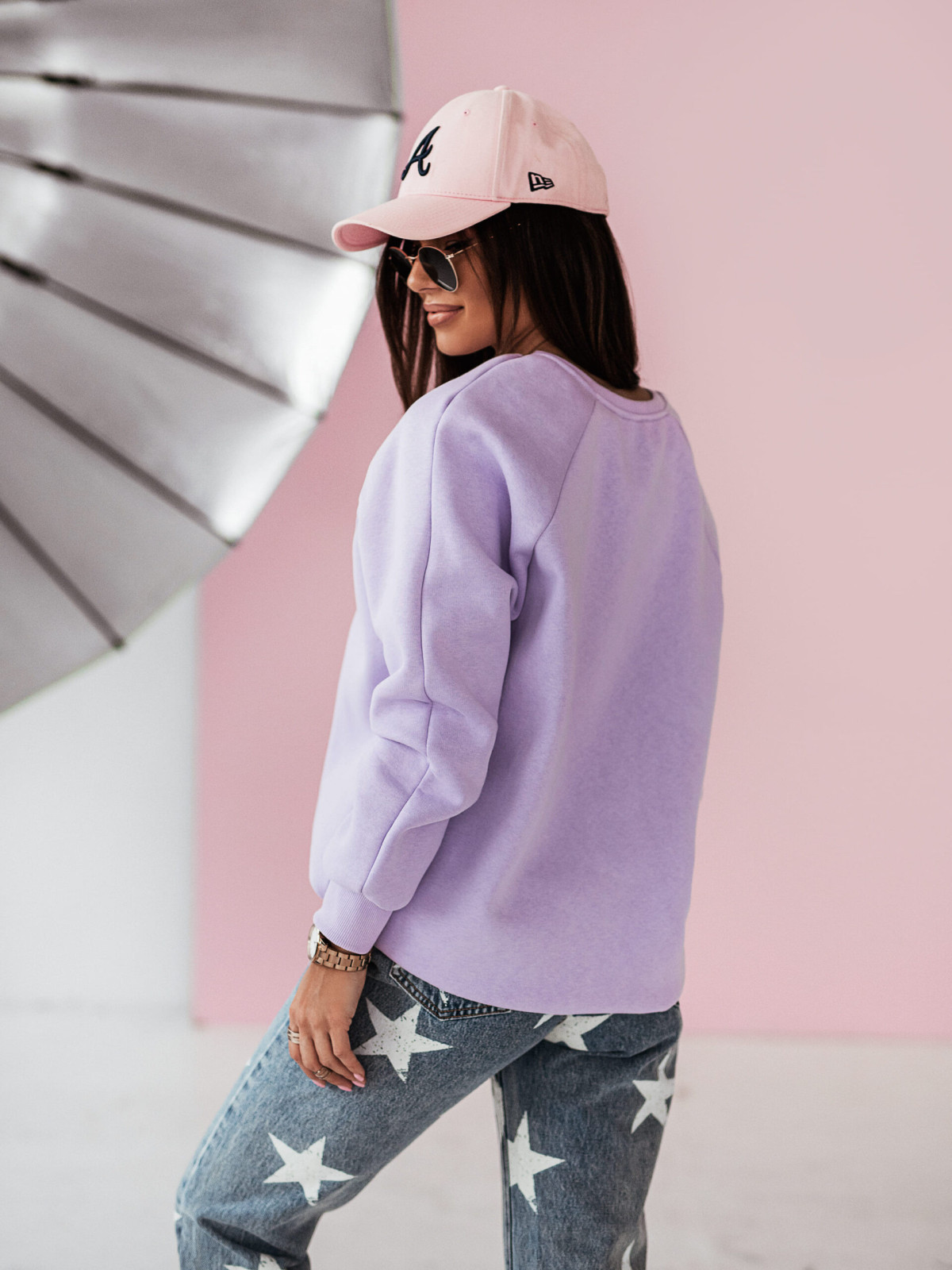Hoddies and jumpers - Oversized Lilac Boston Printed Jumper Kelly