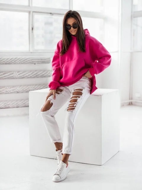 Hoddies and jumpers - Oversized Pink Loungewear Hoodie Cory