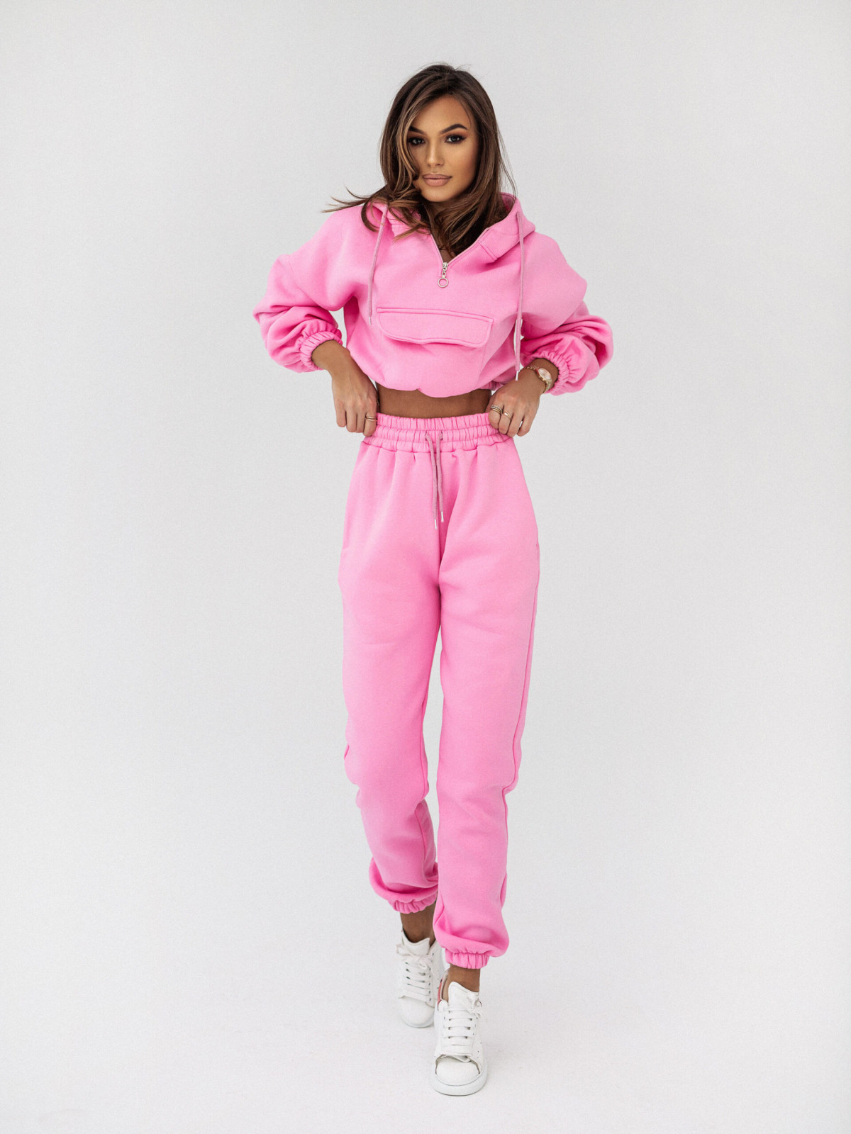 Two Piece Sets - Two Piece Pastel Pink Loungewear Set Olivia