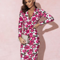 Midaxi Pink Floral Print Dress Alura