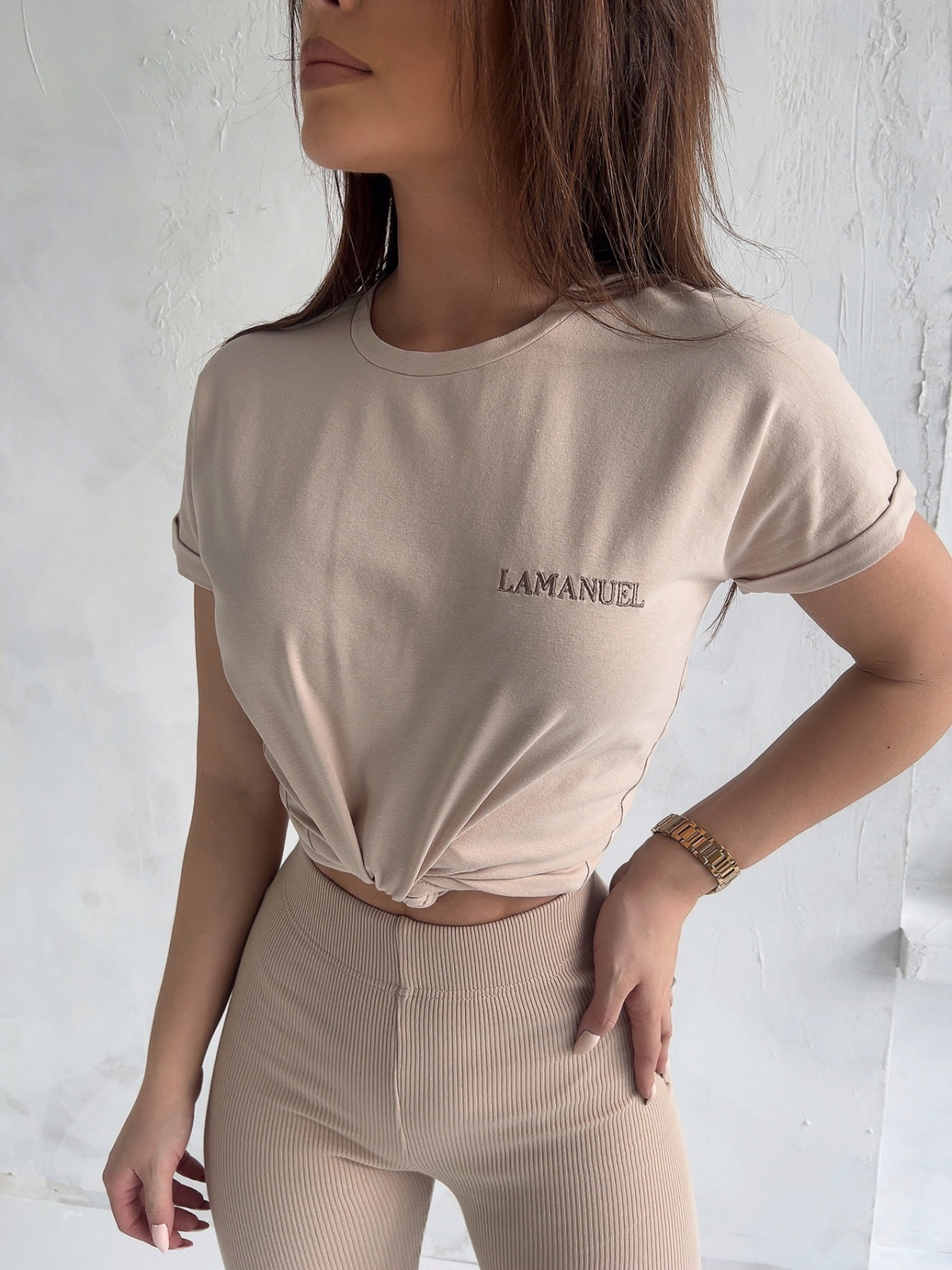 All Clothing - Beige 'LAMANUEL' T-shirt Mona