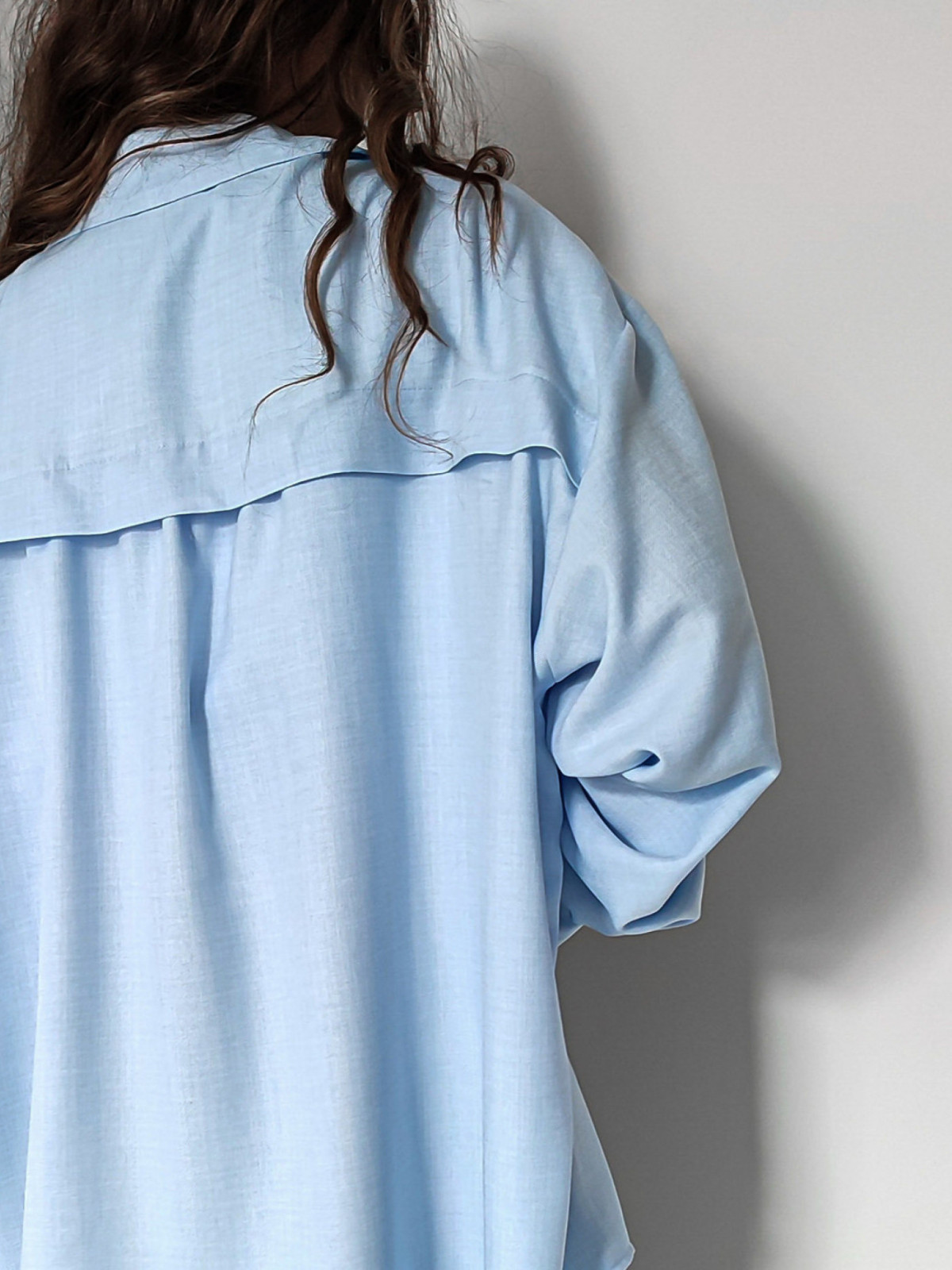 Tops, bodysuits and shirts - Baby Blue Oversized Shirt Blouse Top Mila
