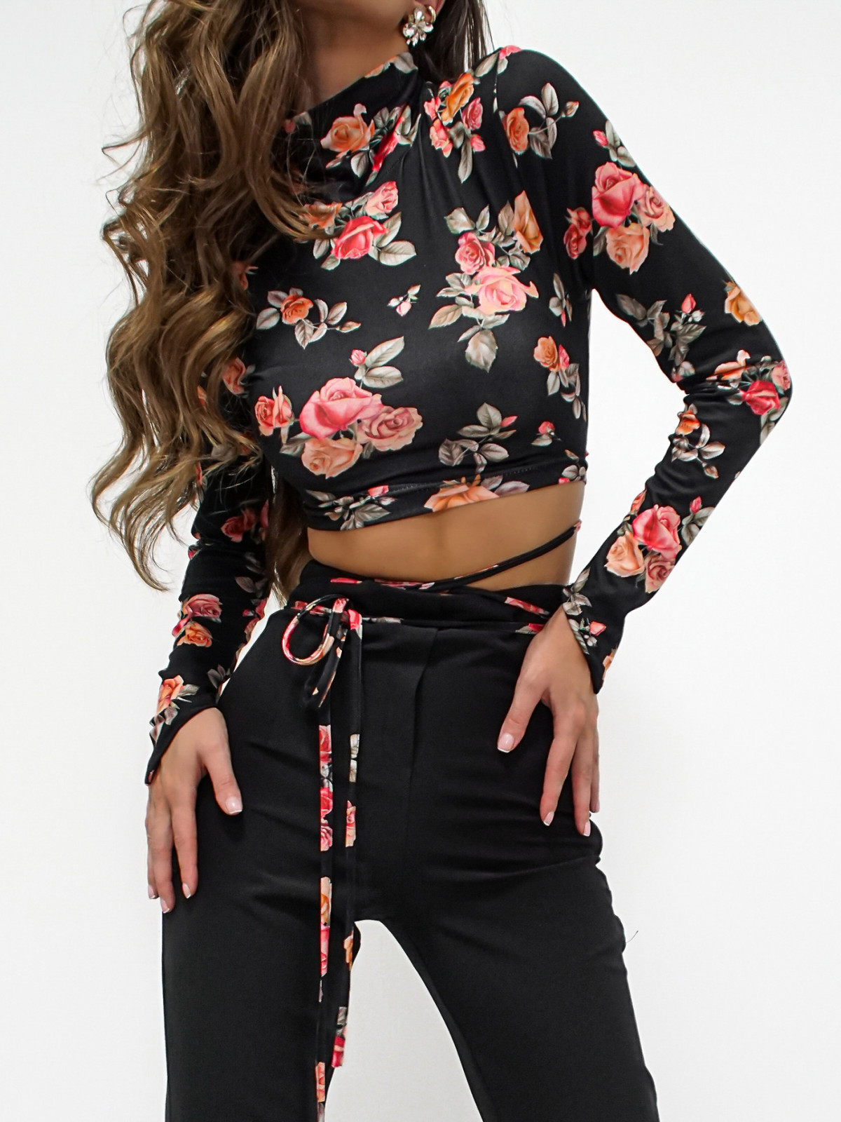 Tops, bodysuits and shirts - Floral Print Wrap Crop Top Catherine