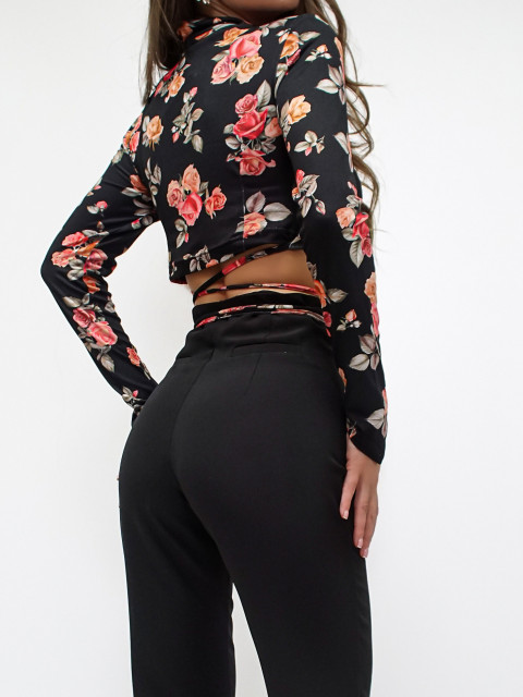 Tops, bodysuits and shirts - Floral Print Wrap Crop Top Catherine