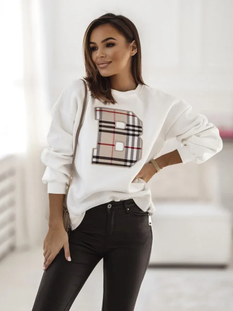 Hoddies and jumpers - Letter Printed Ivory Jumper Top Bony